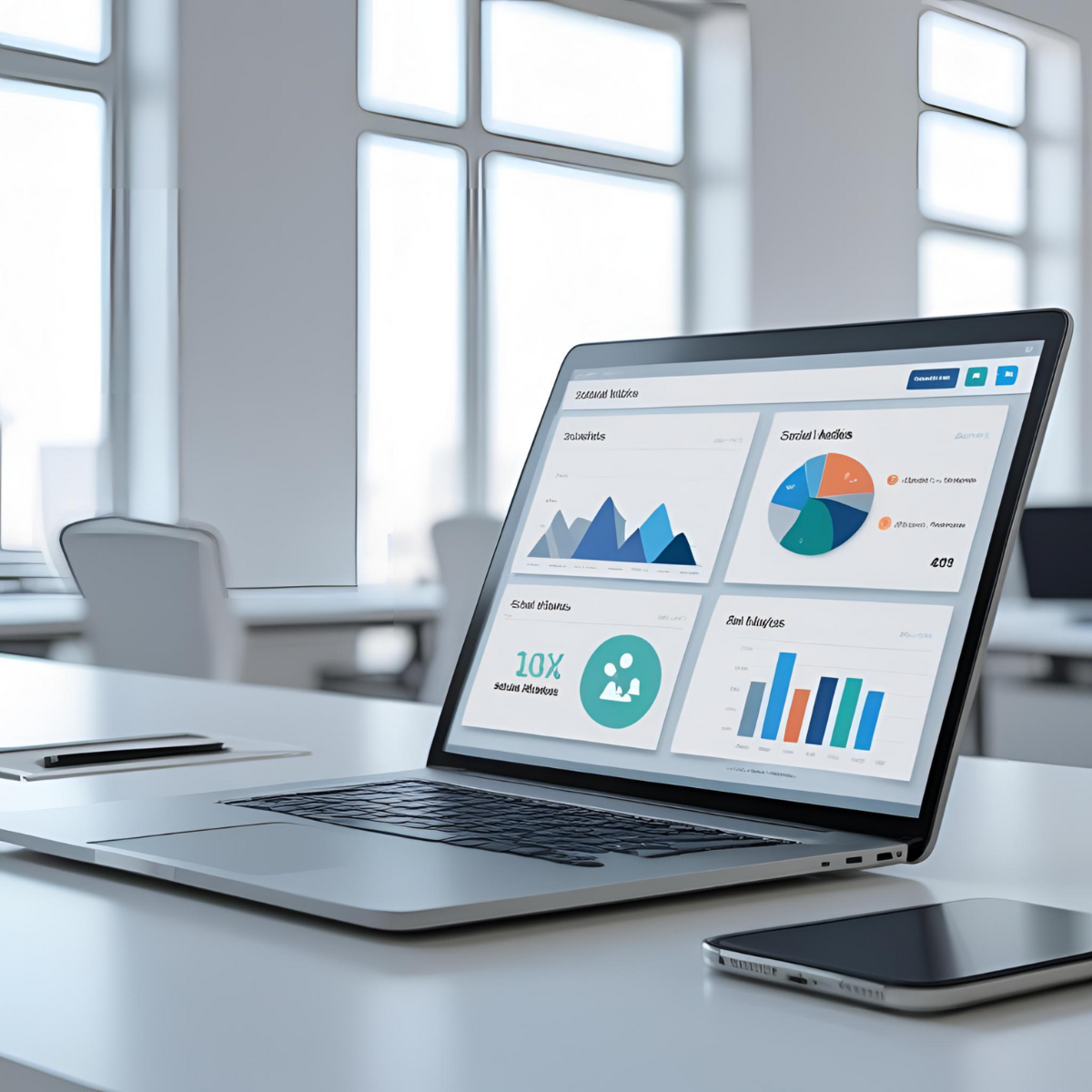 Digital marketing dashboard illustration